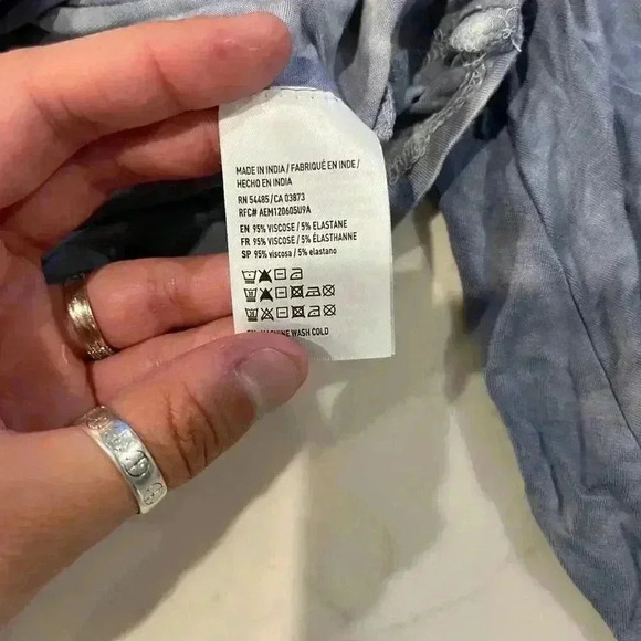 American Eagle Soft & Sexy TieDye Long Bell Sleeve Blouse WrapFront Womens Small - Picture 3 of 4